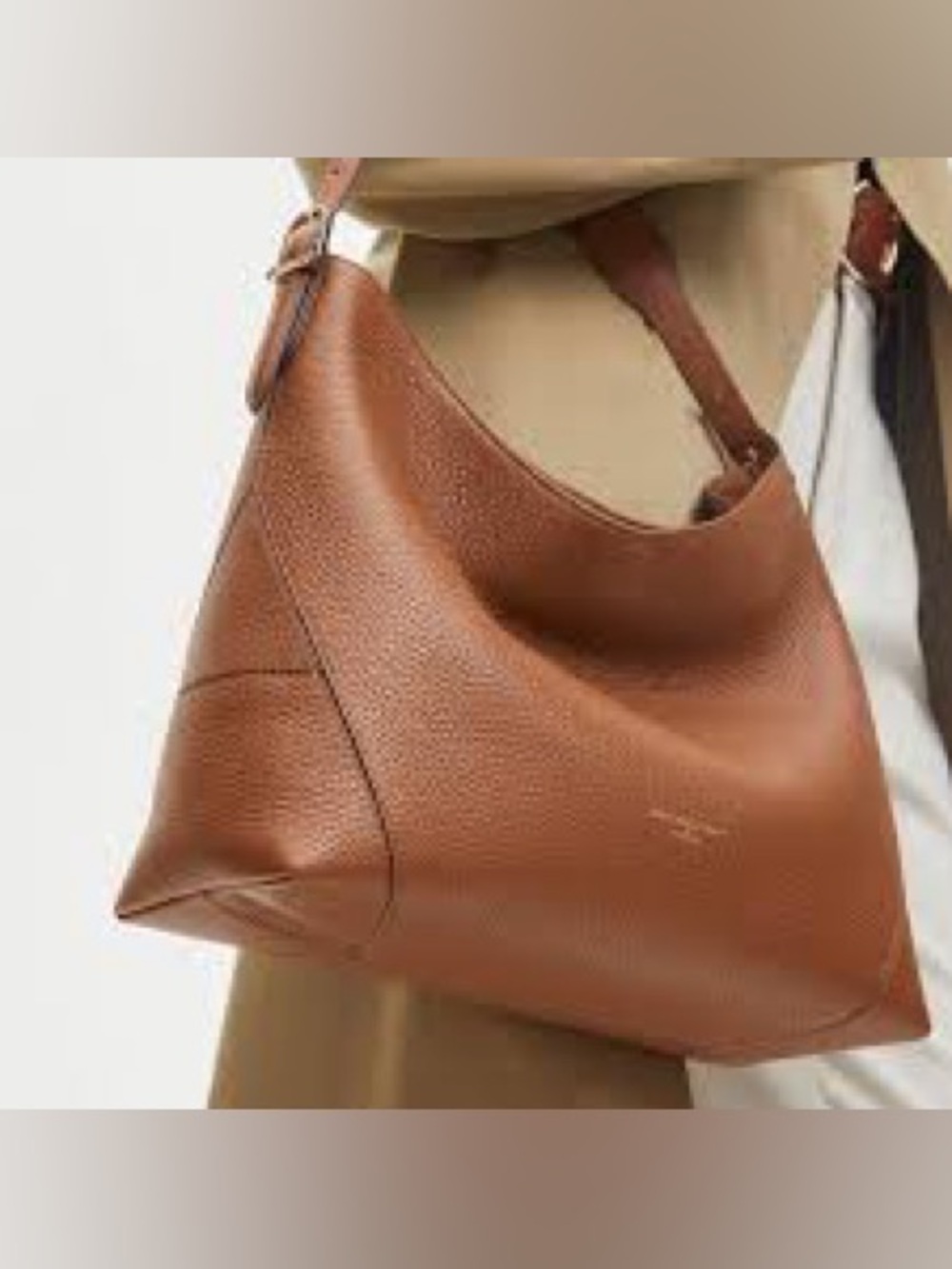 Brown Leather Hobo Shoulder Bag Aspinal of London - Picture 3 of 12